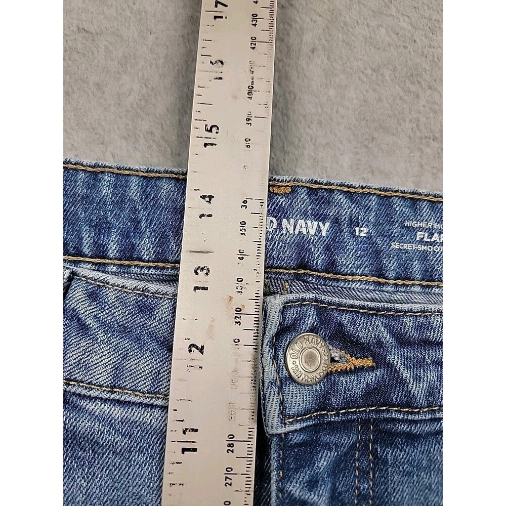 Old Navy Flare Jeans Womens‎ 12 33x31.5  Medium Blue Stretch High Rise Boho - Picture 8 of 13